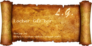 Locher Gábor névjegykártya